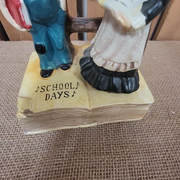 Vintage School Days Ceramic Music Box Albert E. Price Inc 1974 Made in Japan - Picture 2 of 5